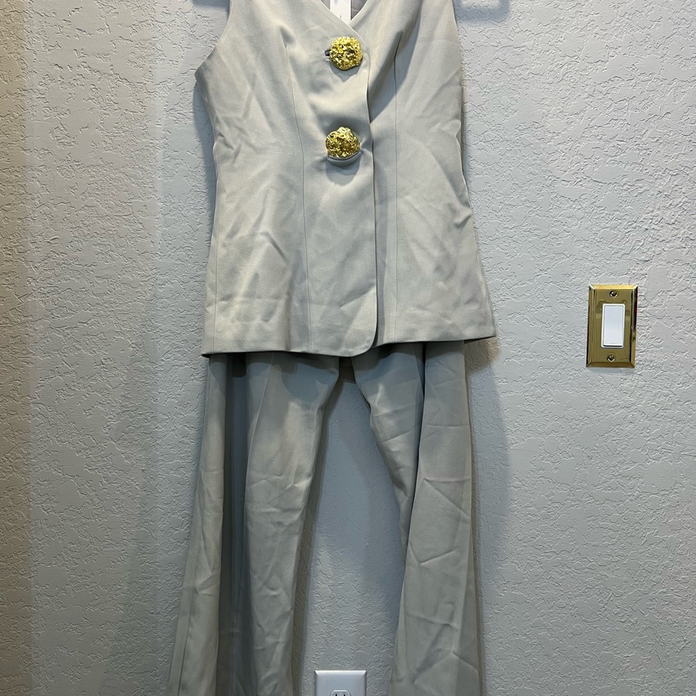Commense Cream Blazer with Gold Buttons